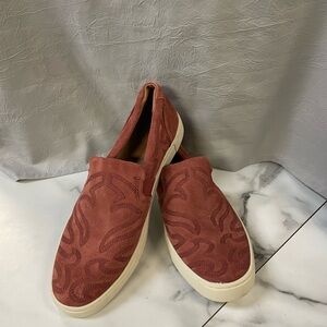 Frye Red Suede Slip-On Shoes